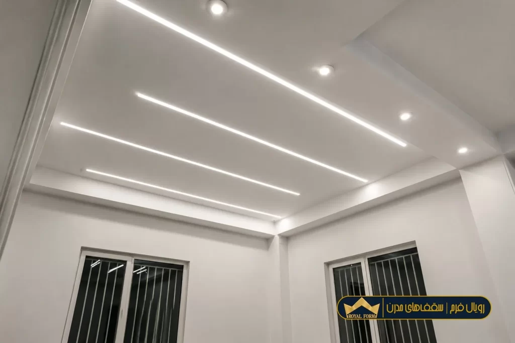اجرای کناف و لاین نوری اداری کارخانه ماکیان نوآور | رویال فرم